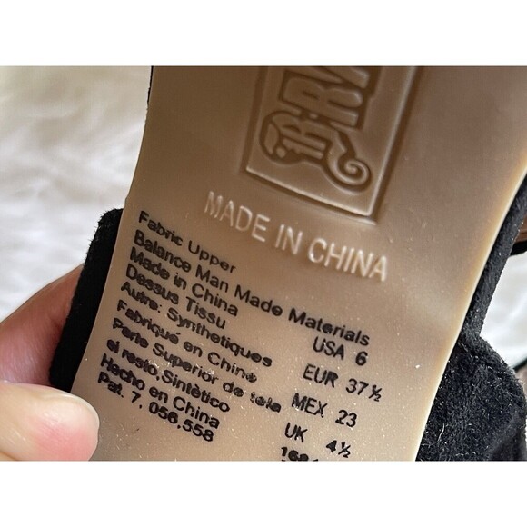 Brash Size 6 Black Braided Sandals Shoes Block High Heel Strappy - Picture 4 of 12